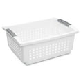 thumbnail image 1 of Sterilite Large Stacking Basket, Multi-Purpose Open Plastic Bin, Flip-down Handles to Stack, 1 of 11