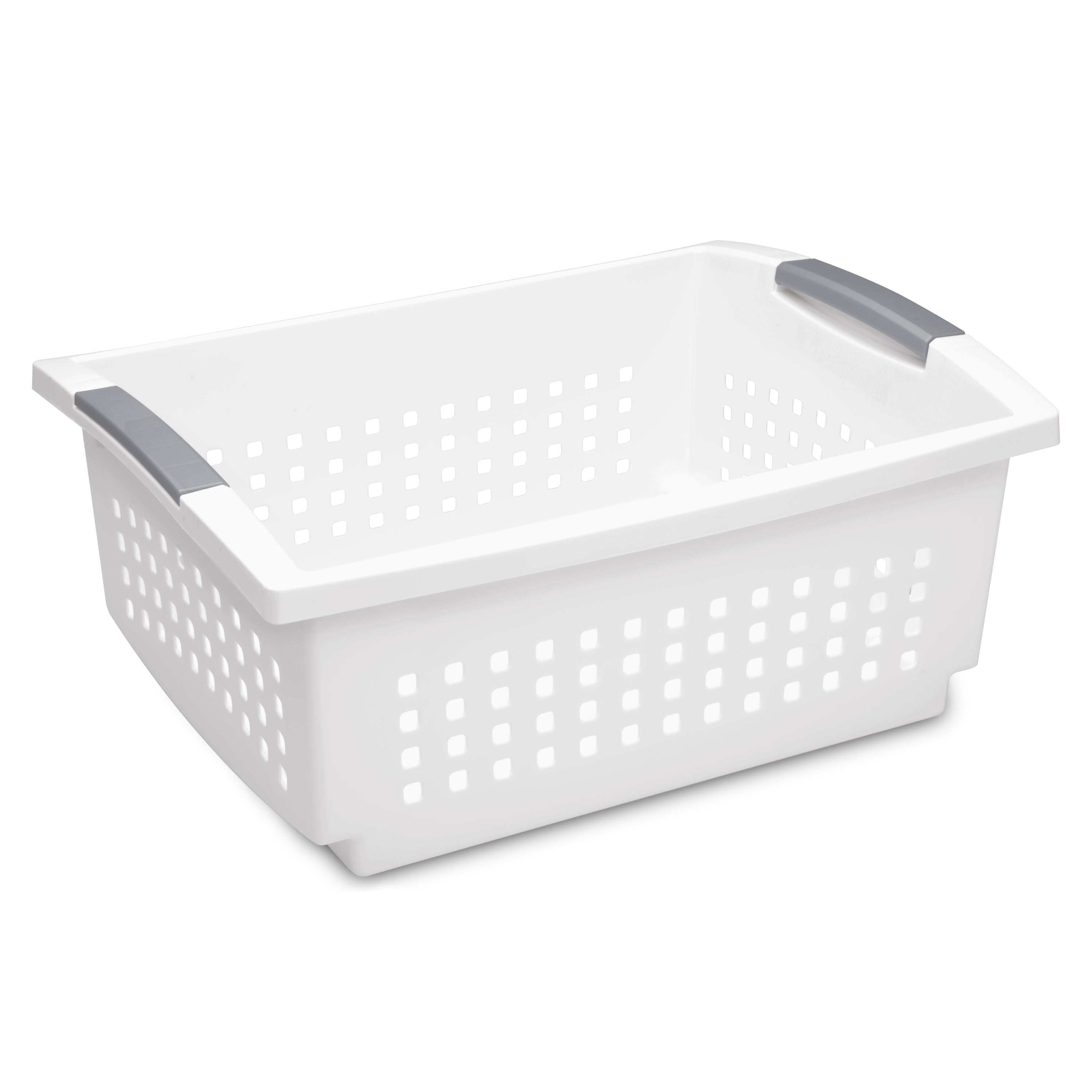 Sterilite Large Stacking Basket Plastic, White