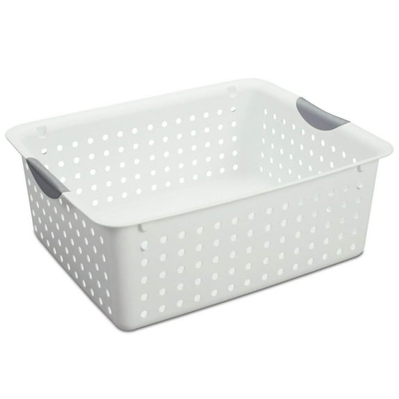 Sterilite Large Ultra Plastic Storage Baskets w/ Handles, White, 42 Pack