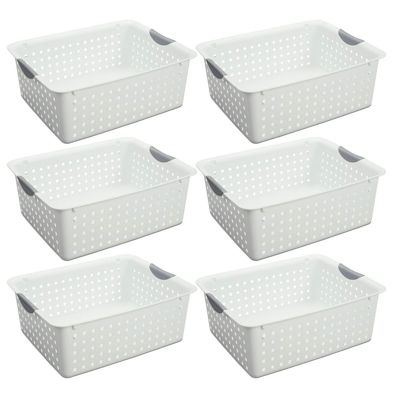 Sterilite Large Ultra Plastic Storage Bin Baskets w/ Handles