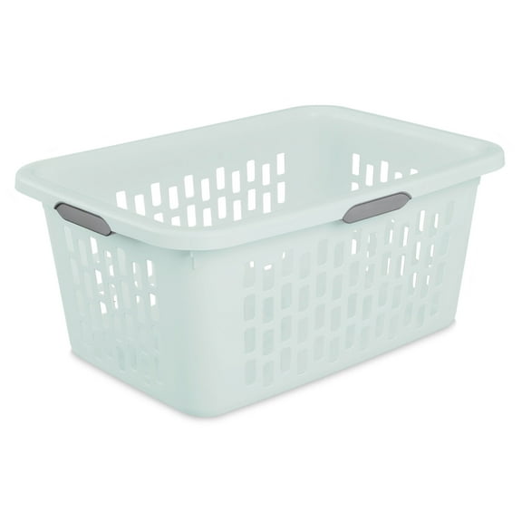 Sterilite Laundry Basket, 2 Bushel Plastic Hamper with Handles, Mint, 24 Pack