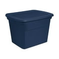 thumbnail image 1 of Sterilite Lidded Stackable 18 Gallon Storage Tote Container, Blue, 24 Pack, 1 of 5