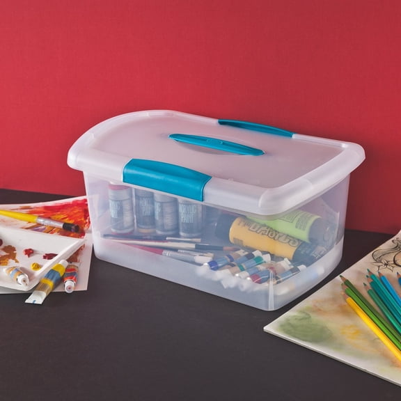 Sterilite Nesting ShowOffs Medium Storage Bins with Lids & Handles, 6-Pack