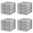 thumbnail image 1 of Sterilite Medium Weave 3 Drawer Unit Plastic, Cement, Set of 4, 1 of 9