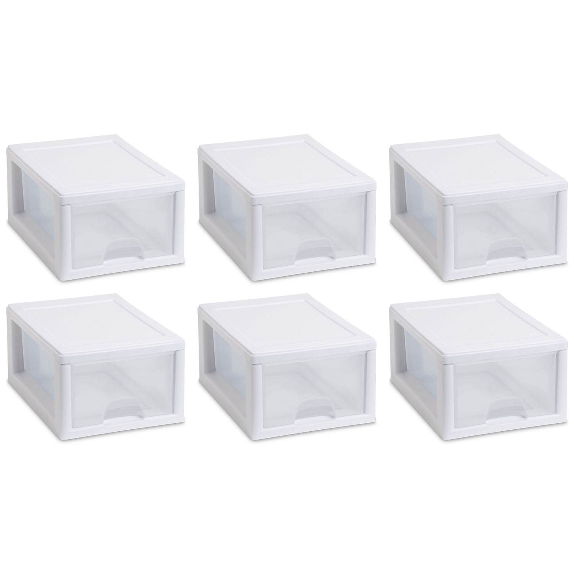 3 Sterilite Large Tall Modular Stacking Storage Drawer Clear Containers