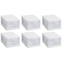 Sterilite Modular Stacking Storage Drawer Container Closet (6 Pack)