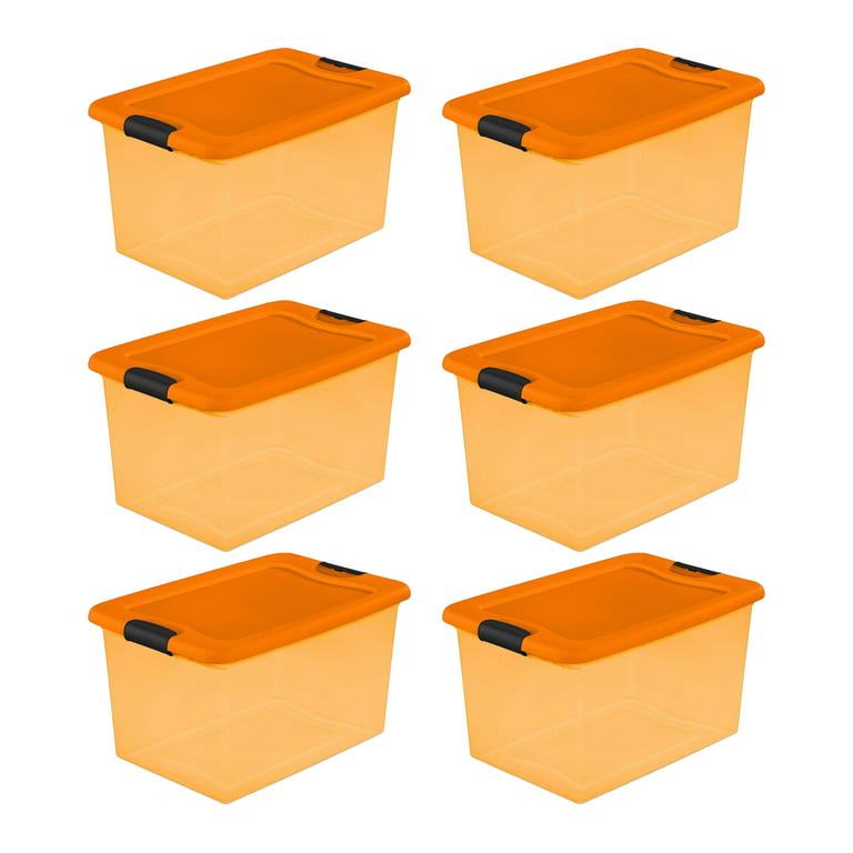 Sterilite 6 Qt Latch Storage Box,12 Pack, and 64 Qt Latch Storage Box, 6  Pack