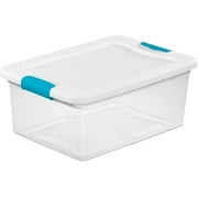 Sterilite Plastic 15 Quart Stacking Storage Box Container with Latching Lid for Home, Office, Workspace, and Utility Space Organization, 24 Pack