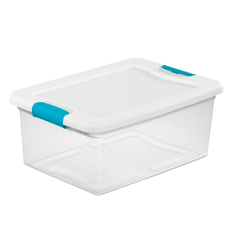 Sterilite Plastic 15 Quart Storage Box Container with Latching Lid