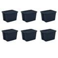 thumbnail image 1 of Sterilite Plastic 18 Gallon Tote Box Blue Cove Set of 6, 1 of 8