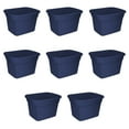 thumbnail image 1 of Sterilite Plastic 18 Gallon Tote Box Ultramarine Set of 8, 1 of 5