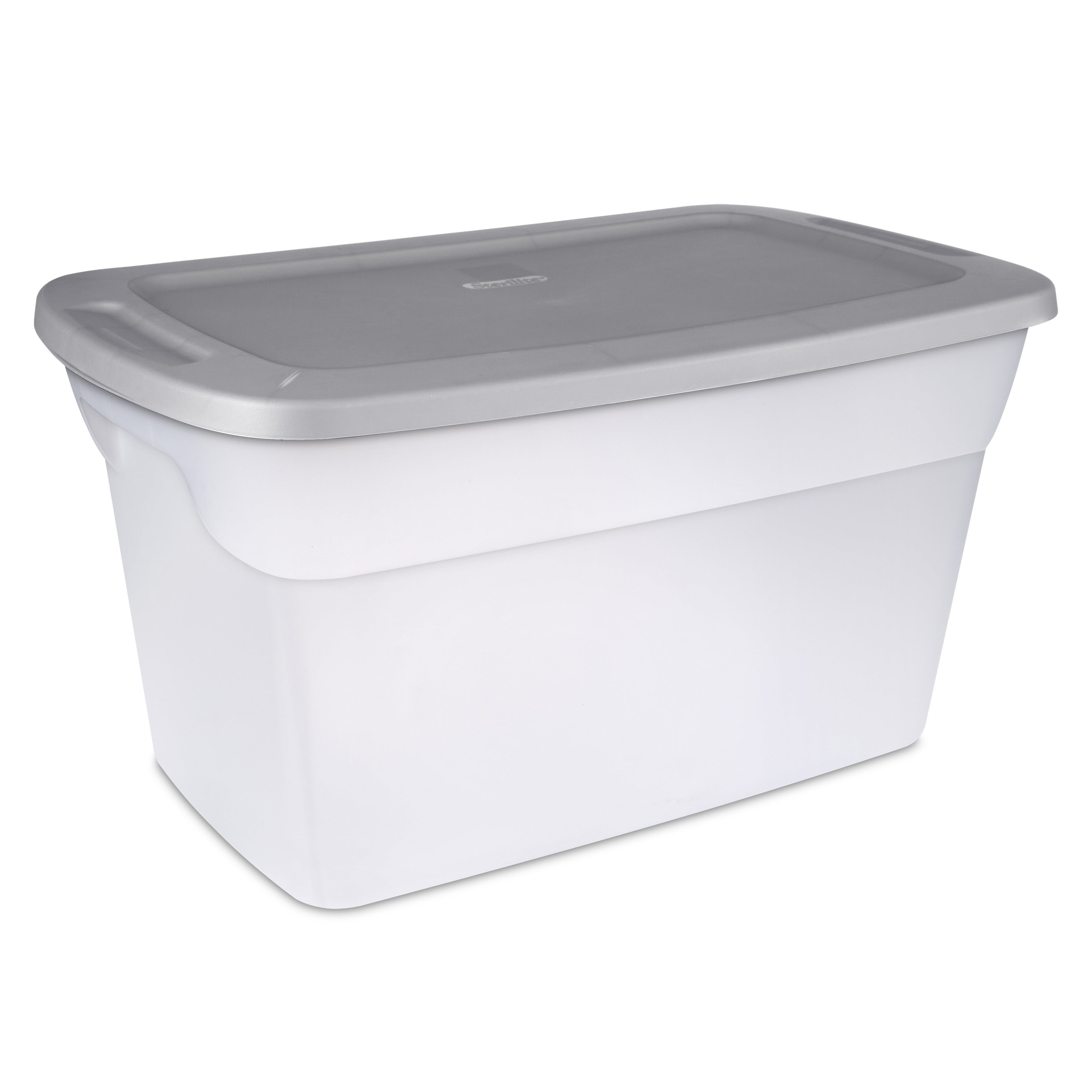 Waikhomes Set of 4 Large Plastic Storage Box with Lid, 30 L Latching  Storage Box Bin, Clear