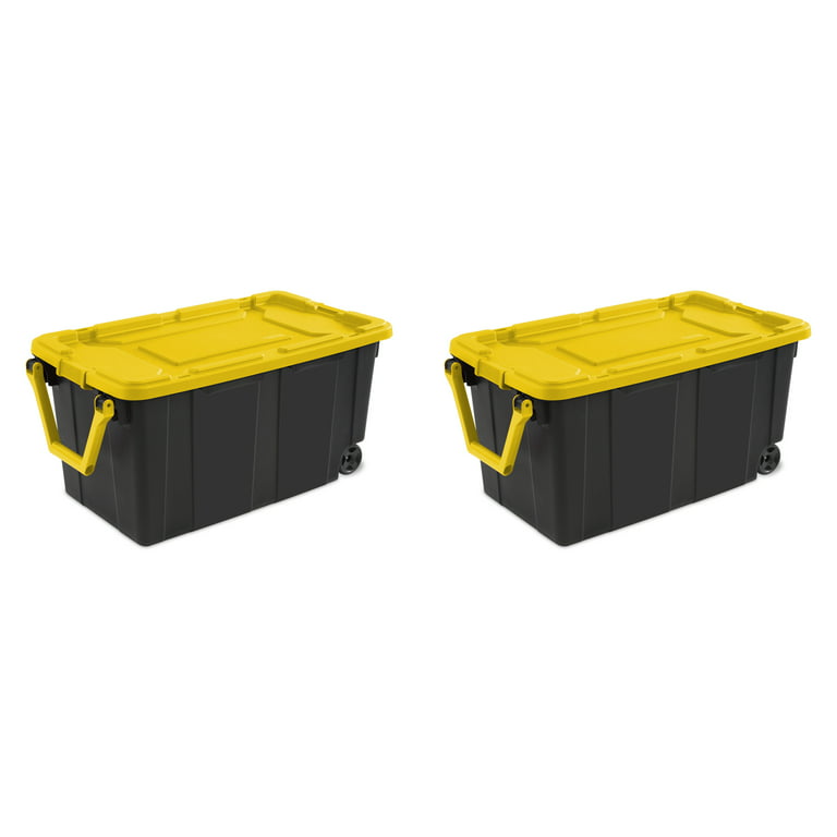 40 Gallon Rolling Plastic Storage Boxes Bins Totes Large