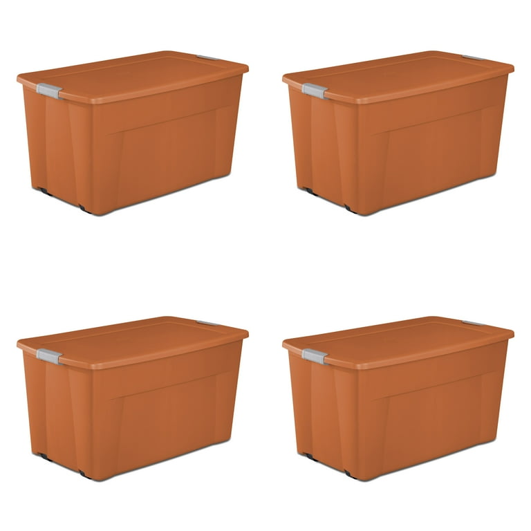 Sterilite 18 Gallon Tote Box Plastic, Turmeric