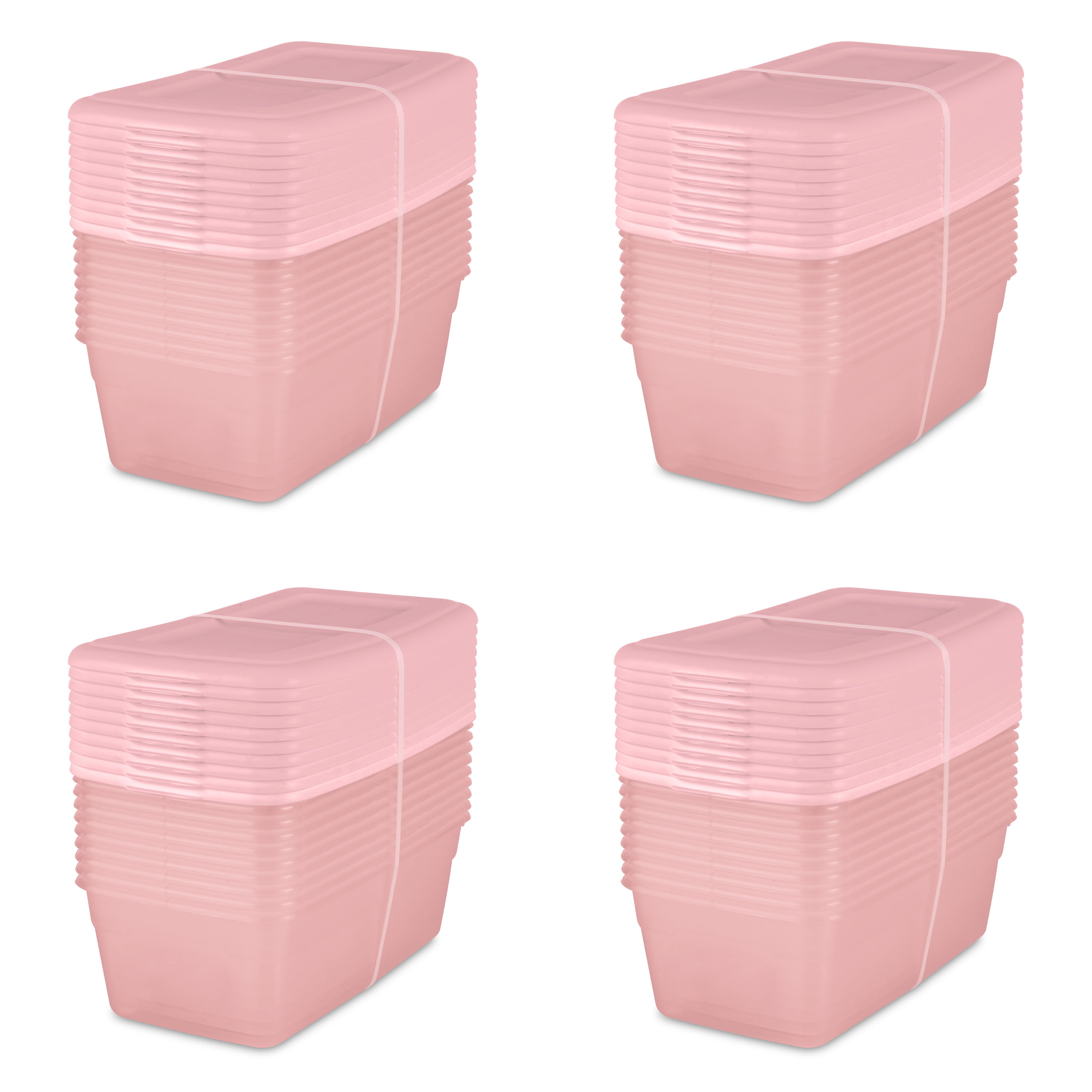 Sterilite - Sterilite 66 QT Pink Latch Storage Box Pink Tint Base