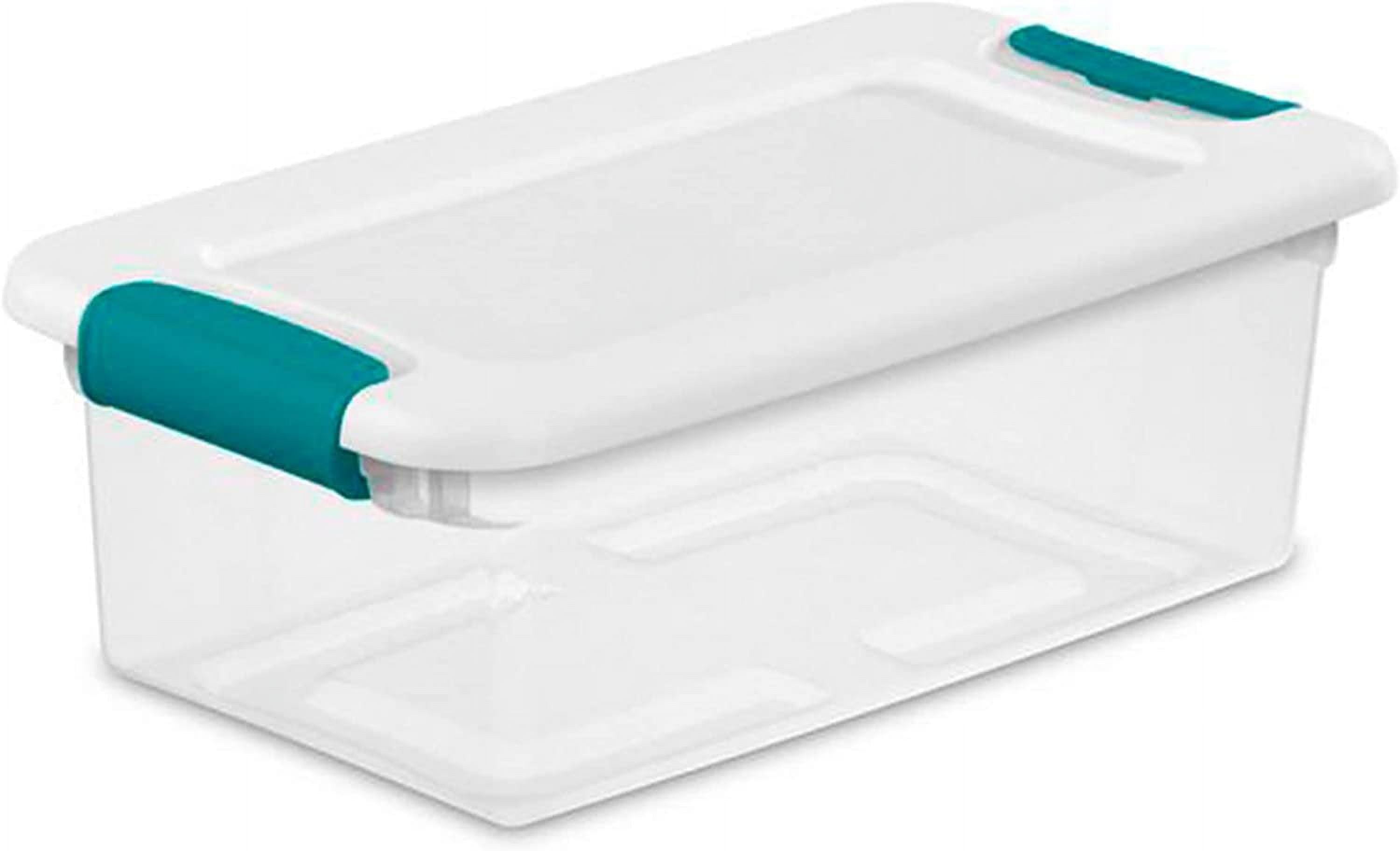 Sterilite Plastic 6 Quart Stacking Storage Box Container with Latching ...
