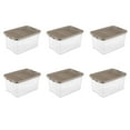 thumbnail image 1 of Sterilite Plastic 76 Quart. Stacker Box Brown 6 Pack, 1 of 14