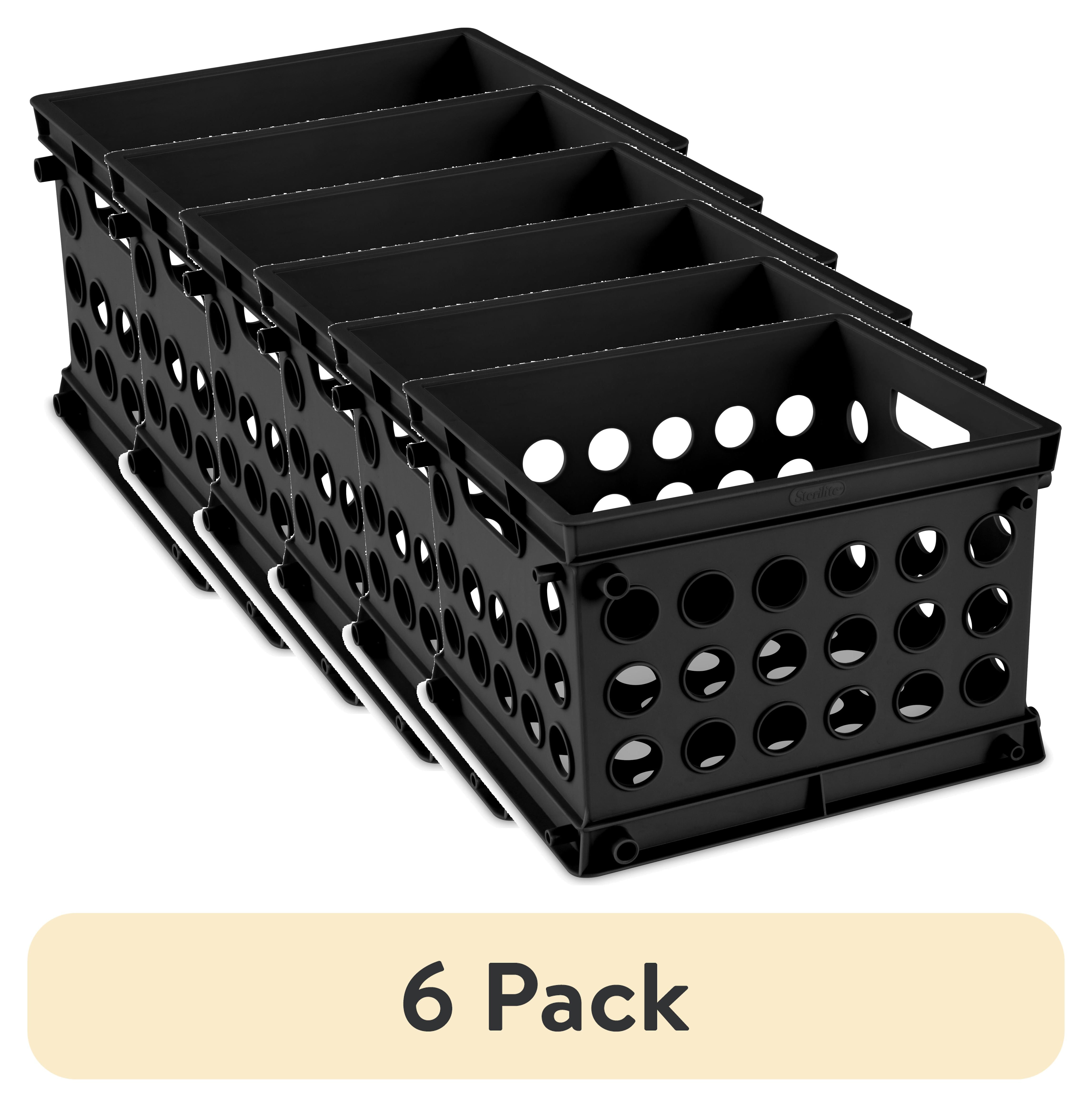 (6 pack) Sterilite Plastic Storage Cube / Mini Crate, 9” L x 7 3/4” W x