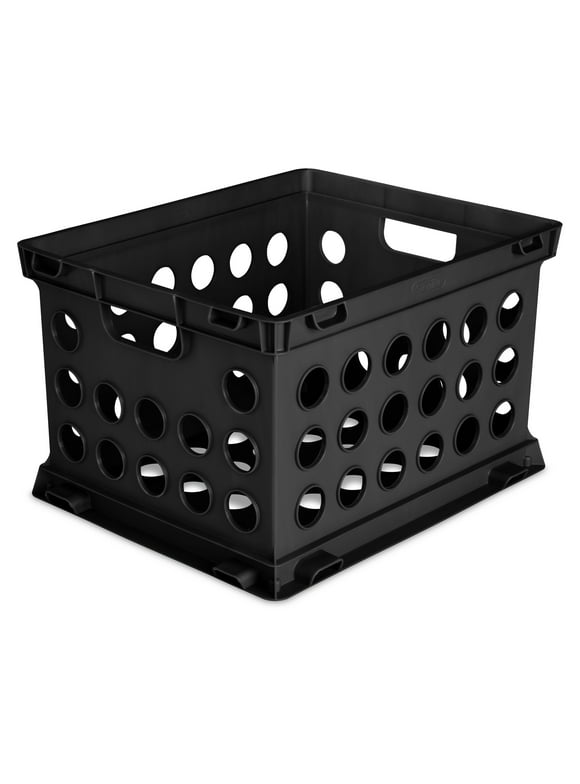 Sterilite Plastic File Crate in Black