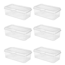 Sterilite Plastic FlipTop Latching Storage Box Container, Clear, 6 Pack
