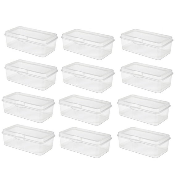 Sterilite Plastic FlipTop Latching Storage Box Container, Clear, (6 Pack)