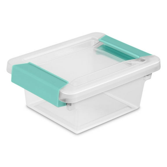 Sterilite Plastic Mini Clip Storage Box Container with Latch Lid, 12 Pack