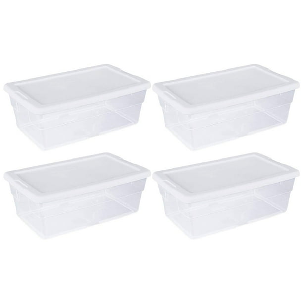 Sterilite Clear Plastic Containers, 6 Qt. Storage Box - 13.5