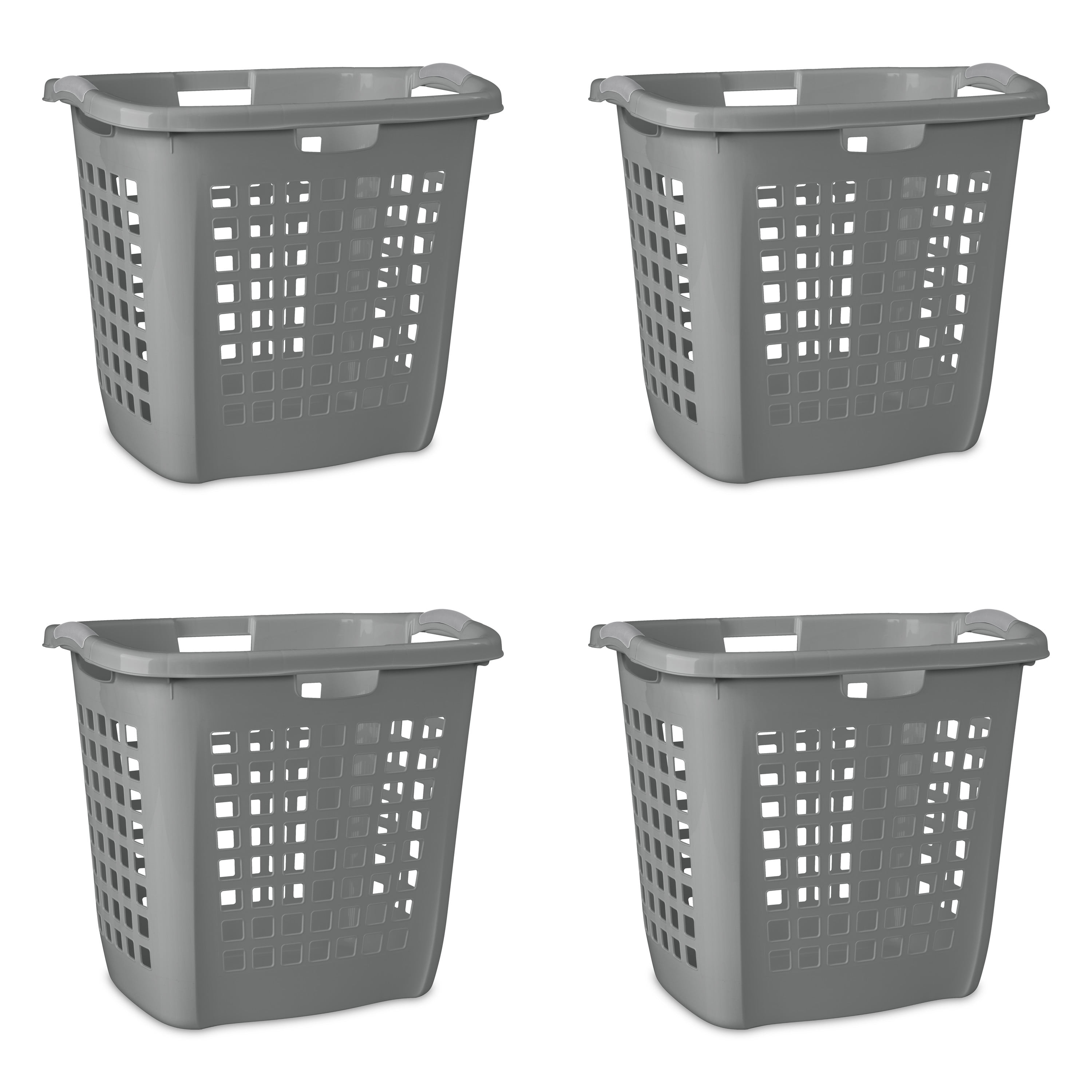 Eslite Plastic Storage Baskets for Organizing,11.42x9x4.7,pack of 4 (Grey)