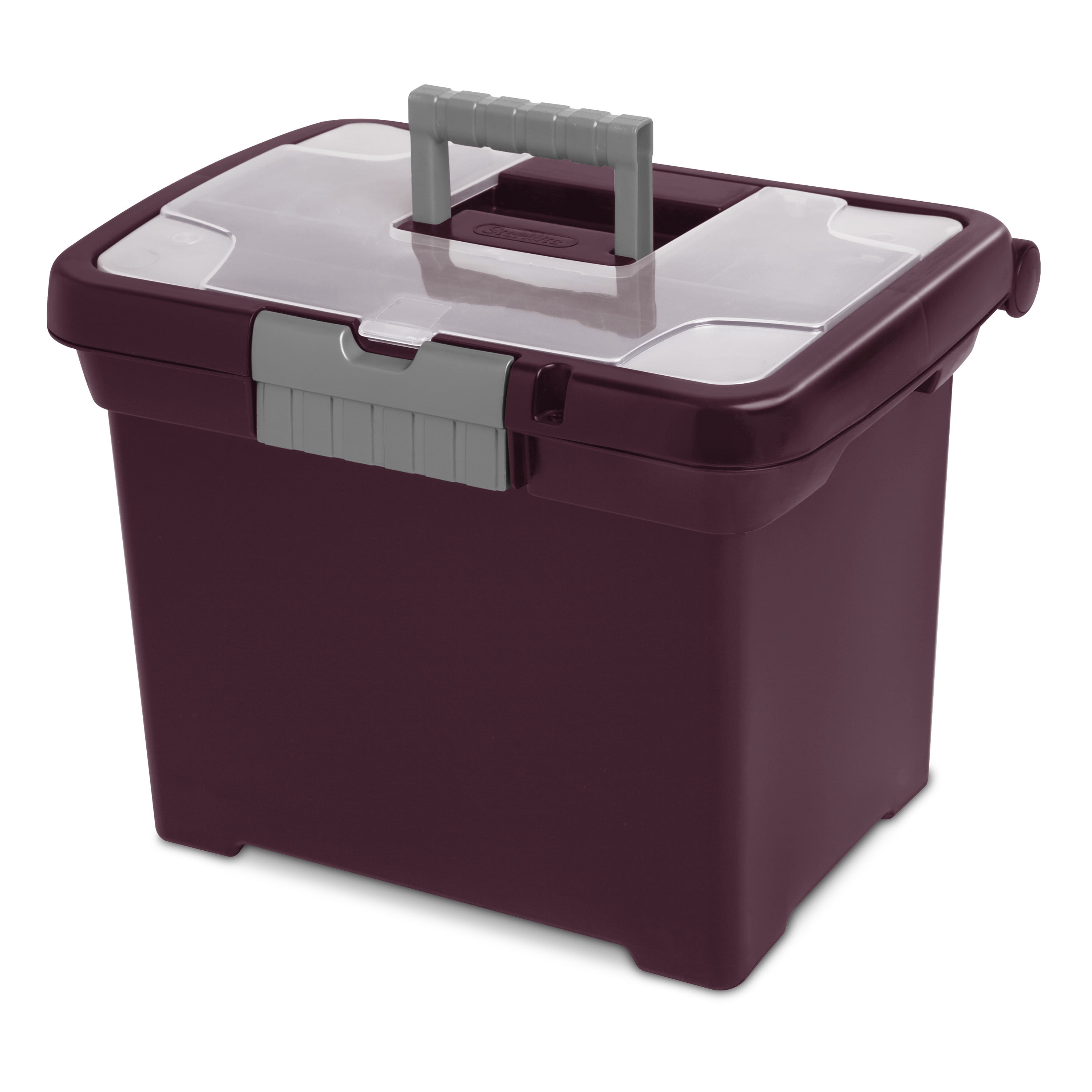 Sterilite Portable File Box Metropolis Burgundy - Walmart.com