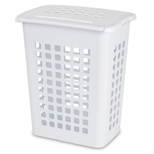 Sterilite Rectangular LiftTop Laundry Hamper Basket Bin w/ Lid (8 Pack)