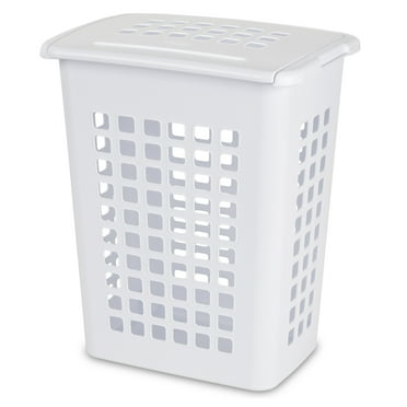 Sterilite Rectangular LiftTop Laundry Hamper Plastic, White