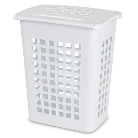 Sterilite Rectangular LiftTop Laundry Hamper Plastic, White
