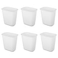 thumbnail image 1 of Sterilite Rectangular Wastebasket 5.5 Gal Open Top Trash Bin, 6 Pack, White, 1 of 5