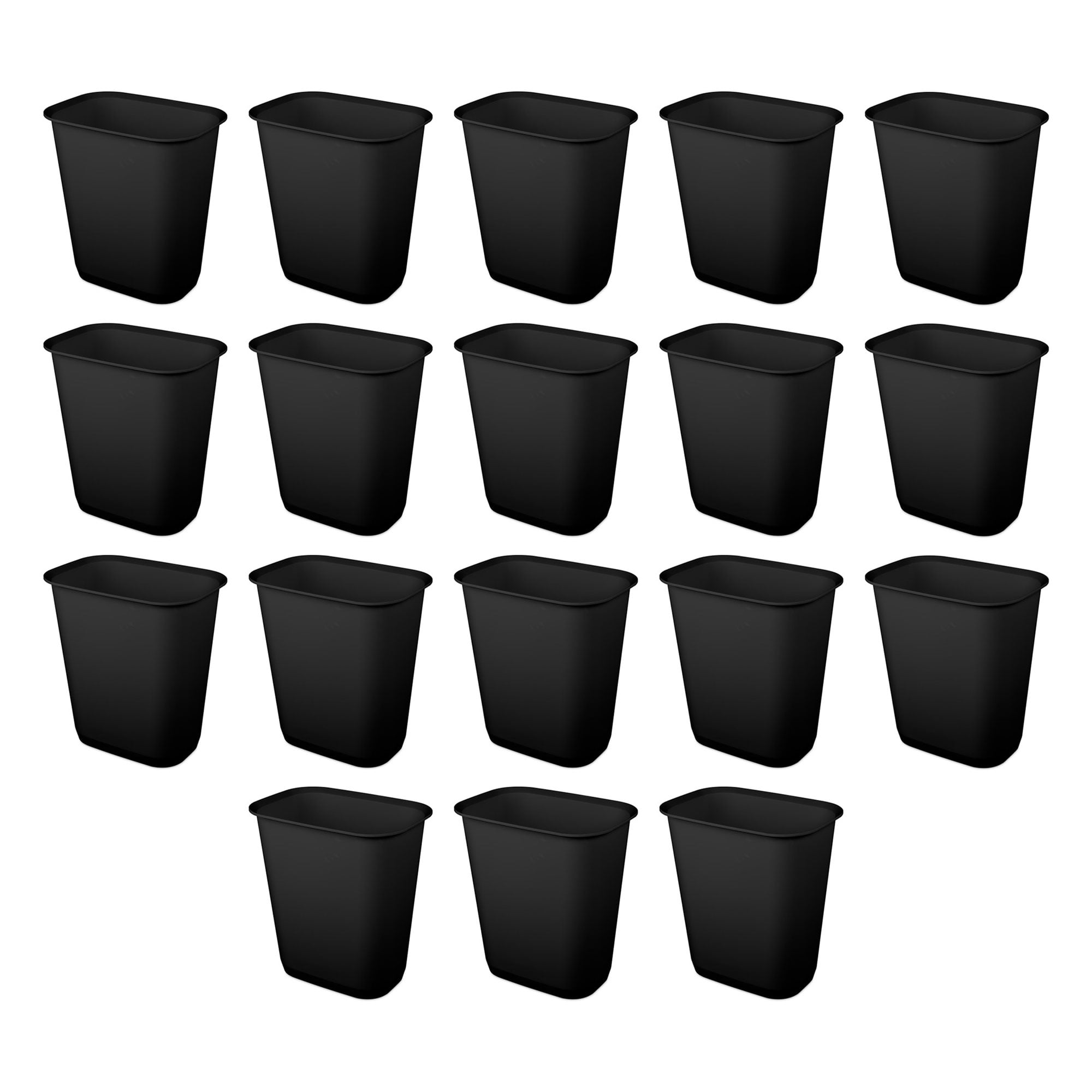 Sterilite Rectangular Wastebasket 9 Gal Open Top Trash Bin, 18