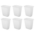 thumbnail image 1 of Sterilite Rectangular Wastebasket 9 Gal Open Top Trash Bin, 6 Pack, White, 1 of 5
