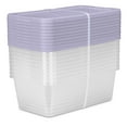 thumbnail image 1 of Sterilite, 6 Quart Clear Storage Bin, Snap-on Lid Storage Container, with Purple Lid, Set of 10, 1 of 6