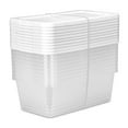 thumbnail image 1 of Sterilite Set of (10) Small Storage Bin, 6 Quart Clear Plastic Storage Container with Snap-On Lid, White, 1 of 9