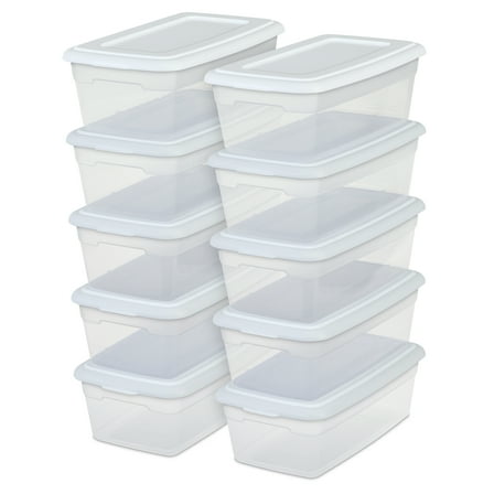 Sterilite Set of 10 6qt Storage Bx- White