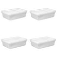 thumbnail image 1 of Sterilite Set of (2) Small Storage Bin, 28 Quart Clear Plastic Storage Container with Snap-On Lid, White, 4 Pack, 1 of 10