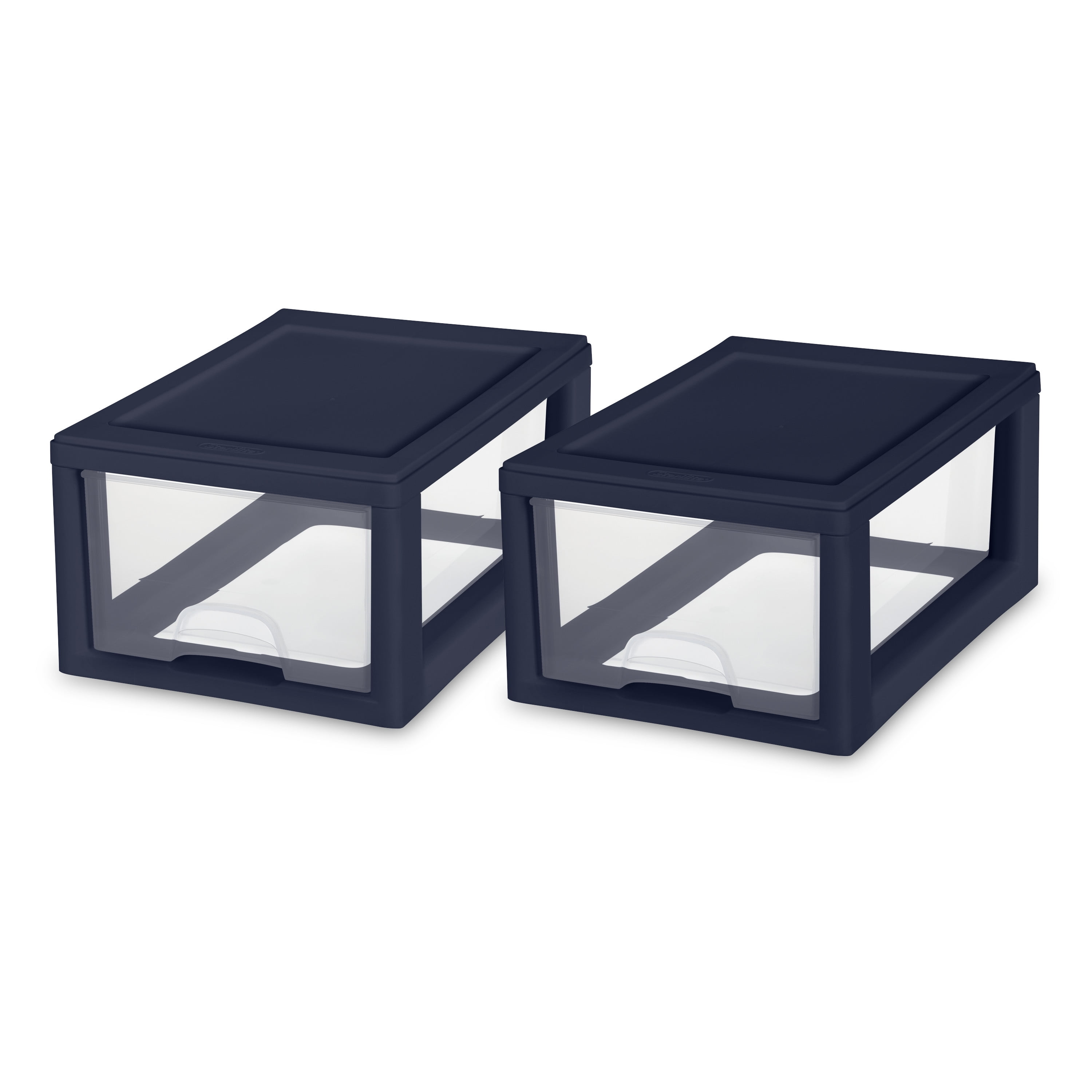 Sterilite Set of (2) 6 Qt. Stacking Drawer Plastic, Blue Cove - Walmart.com