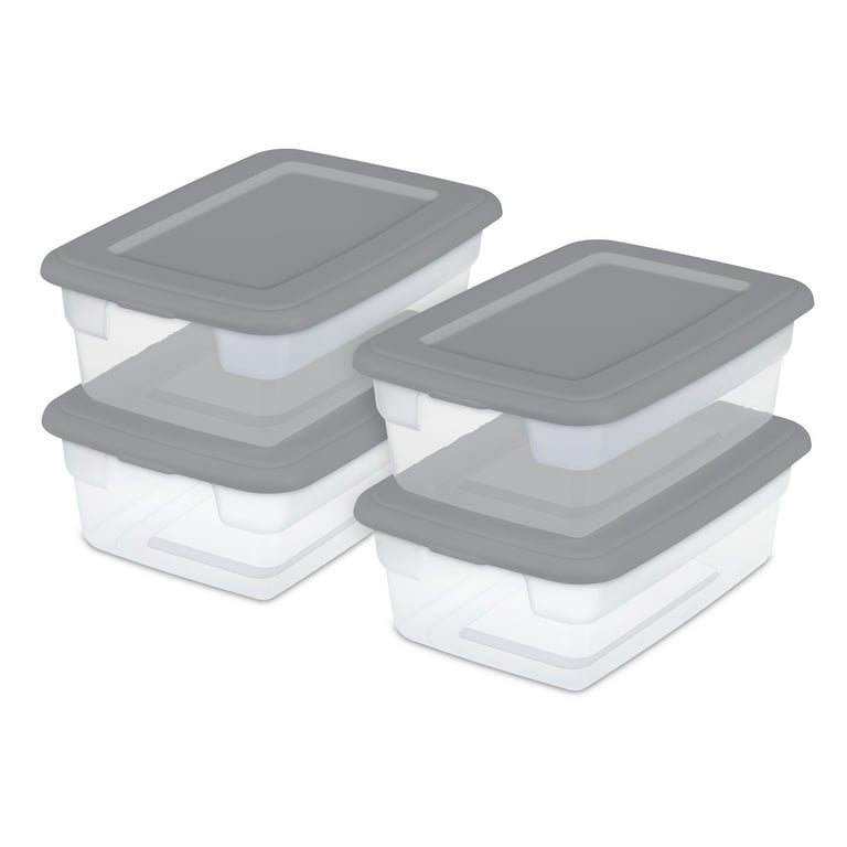 Sterilite 40 Qt Clear Plastic Storage Bin Totes w/ Latching Lid, Gray (12  Pack), 12pk - Fry's Food Stores