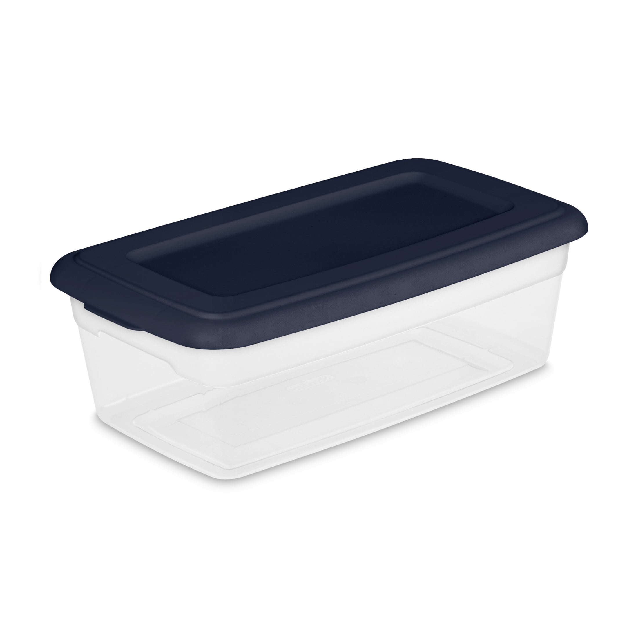 Sterilite Set of (6) 6 Qt. Storage Boxes Plastic, Blue Cove