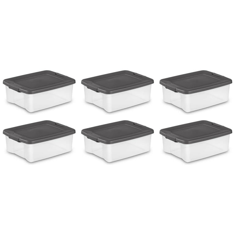 Sterilite 50 qt. Storage Clear Base Stackable Latching Shelf Tote (24-Pack)
