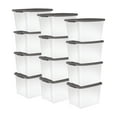 thumbnail image 1 of Sterilite 50 Quart ShelfTote Clear Plastic Storage Organizer Bins with Latch Lids, 12 Pack, 1 of 6