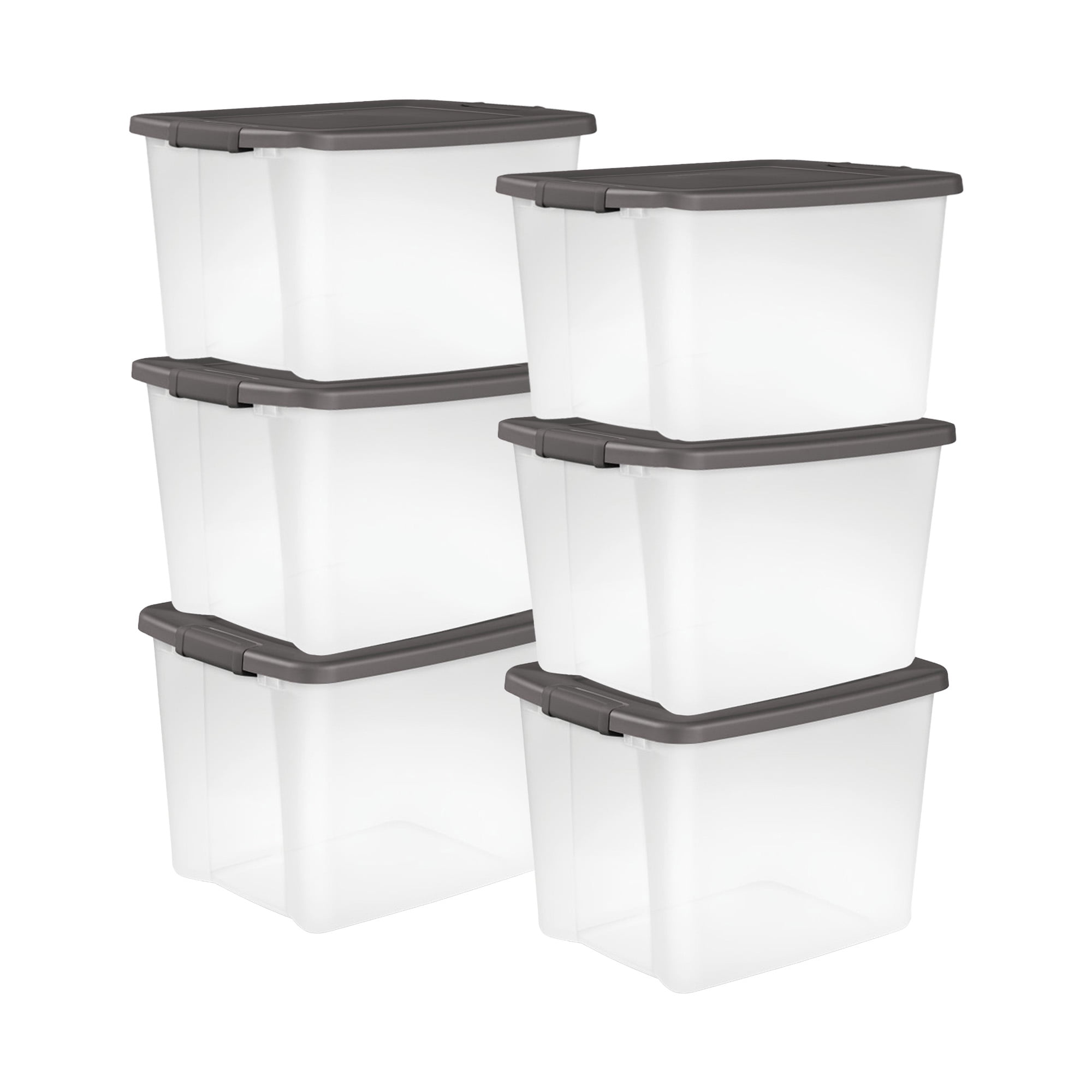 Sterilite Storage Bins with Lids, 50-Quart Clear Plastic