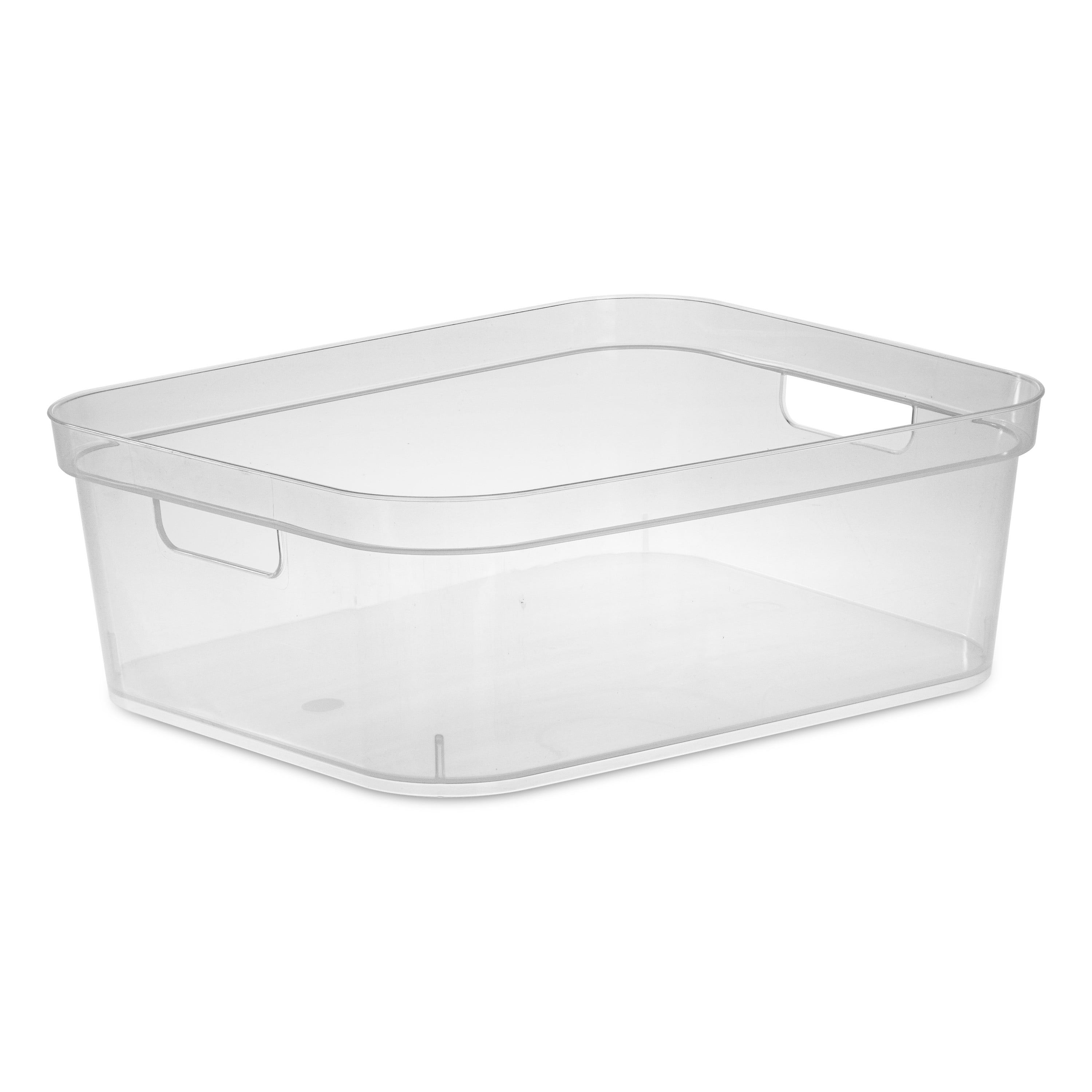Clear 16.5 qt Plastic Storage Bin with Carry-Through Handles