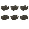 thumbnail image 1 of Sterilite Short Weave Basket Plastic, Espresso, Set of 6, 1 of 9