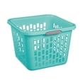 thumbnail image 1 of Sterilite Small 1.5 Bushel Square Plastic Laundry Basket with 2 Comfort Grip Handles, Teal, Adult, 1 of 8