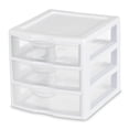 thumbnail image 1 of Sterilite Small 3 Drawer Unit, Countertop Organizer, Clear Storage Solution for Desks, Countertops, and Shelves, White, 1 of 12