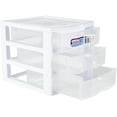 Sterilite Small 3 Drawer Desktop Unit, Plastic, White